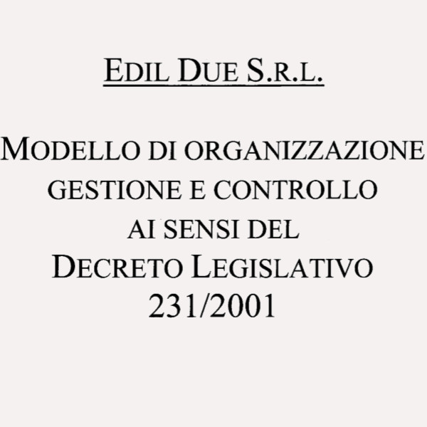 EdilDue S.r.l. Modello 231